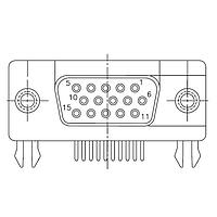 Amphenol Commercial Products 17EBH015SAM000 ຂໍ້ມູນສູງ D-Sub Connectors D-Sub, High Density, 15 sckt, ມຸມຂວາ, clr hl, 30u in Gold