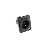 Amphenol Audio AC7MDZBBULK ຕົວເຊື່ອມ XLR 7 ໂພນ XLR ຜູ້ຊາຍ ຕິດຕັ້ງໃນກະຕ່າງ, ປະເພດ D, ຕິດຕໍ່ທີ່ຜະລິດດ້ວຍເຄື່ອງຈັກ, ຖ້ວມບົດບັກ, ສີດຳ, ບັນຈຸປະກອບໃນຈໍານວນຫຼາຍ