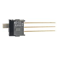 NKK Switches AS12CW ສະລາຍຍ້ອຍຂະໜາດນ້ອຍ Subminiature Slides SPDT ON-ON .150 ACTUATR EXTD PC .4VA