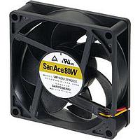 Sanyo Denki 9WPA0812P4S001 ພັນລະຫັດ Axial DC Axial Fan, 80x80x25mm, 12VDC, Splash/Dust Proof, Tach/PWM, IP68