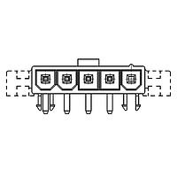 Molex 43232-0007 Power Mini-Fit Jr R/A Hdr 4Ckt MF/BL V-0