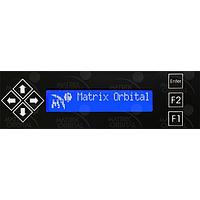 Matrix Orbital BLK202A-S-WB ຊອງເພີ່ມ PC Bay, ຕົວອັກສອນ LCD 20x2 ຂໍ້ຄວາມສີຂາວ ສີຟ້າ ພື້ນຫຼັງ ປຸ່ມສີນ້ຳເງິນ ມີຂາຍື່ນຕິດຕັ້ງກັບຂາຍື່ນສີເຫຼືອງ