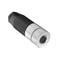 Banner Engineering BFW-M8F4-4X ຕົວເຊື່ອມຕໍ່ສາຍພາຍໃນພື້ນທີ່ M8 Field Wireable Connectors Field Wireable: M8; 4-pin Straight Female; 24 AWG 3.5-5 mm Cable Range; Screw Terminal; PA+GF Black Body; Nickel-Plated Brass Coupling Nut