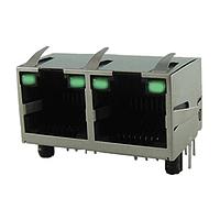 Amphenol Commercial Products RJE392881400 Modular RA ສອງພອດ ມີການປ້ອງກັນ, ບໍ່ມີ LED