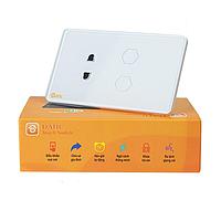 Datic DTSW02MT WiFi Datic Touch Switch 2 ປຸ່ມ 1 ຊັອກເກັດ (White)