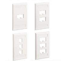 Panduit CFPSL4WH-LY Electrical Enclosures Faceplate 4 Port Classic Sloped Bulk