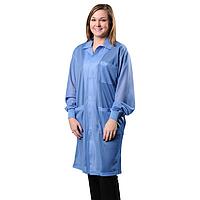 Desco 73613 Lab Coat ກັບ Cuffs ຖັກ (Blue, Large)