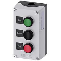 SIEMENS 3SU18030AR002AB1 ກອງປຸ່ມກົດພລາສຕິກ. 3 ຈຸດຄວບຄຸມ