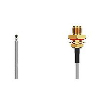 GCT (Global Connector Technology) CAB427RF-0150-A-1 ການປະກອບສາຍ RF I-Pex MHF 5L RA Plug2SMA STRJck F Mt, IP67/68, 3GHz,150mm, 1.13mm ສີເຫຼືອງ