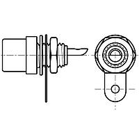 Switchcraft BPJR02AUX ບັງກົມ, ຕິດຕັ້ງຫຼັງ BULKHEAD PHONO JACK
