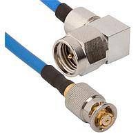Amphenol SV Microwave FQSMP-085-MRSMA-060 ສາຍສະບັບ RF SMP F QB ເຖິງ SMA R/A M 6" Cable