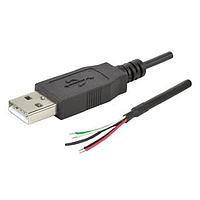 Same Sky (formerly CUI Devices) CBLT-UA-ST-1 ເສັ້ນສາຍ USB 2.0, ປຸ່ມປະເພດ A ເຖິງສາຍທີ່ຖືກປົດແລະປົດປະສົມ, USB 2.0, 28 AWG, 1 ແມັດ, ສີດຳ, TPE