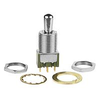 NKK Switches M2013BB1G01 ສະຫນັບສະຫນູນ Toggle ON-OFF-ON .45 BAT 12MM BUSHNG SLDR LUG