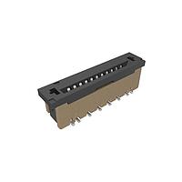 Amphenol FCI SFW11S-2STME1LF Board Mount 1.00mm Flex Connector, SFW Straight series, 11 Position, Top Entry Surface Mount, ZIF, with Mount Plate