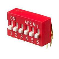 APEM NDA06TV ສະຫນັບ DIP SWITCH DA RIGHT ANGLE