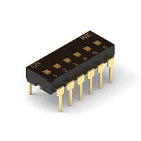 Wurth Elektronik 418127160906 ສະຫນັບ DIP WS-DITV Dip Sw 6 Pin Horiz Box Typ Black