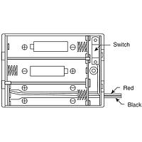 Eagle Plastic Devices 12BH331/CS-GR ບາດເຕີຣີ ຄລິບ 3XAA 6" LDS COVER SW