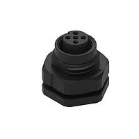 Wurth Elektronik 643120100405 Receptacles WRCIRC M12 Screw Coding A Panel Solder Bucket Plastic with Front Panel Nut M16 Female connector, polarity 5