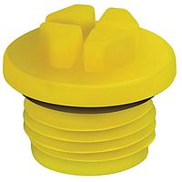 Essentra Components 498685 ປຸ່ມສະກັດສາຍ O-Ring 1-1/4" x 11 O-Ring Threaded Plug:HDPE ເຫຼືອງ