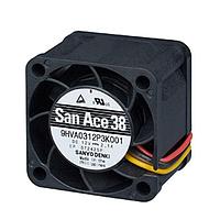 Sanyo Denki 9HVA0312P3G0011 ພັດລົມ DC ພັດລົມ DC Axial, 38x38x28mm, 12VDC, 1300Pa, ບໍ່ມີຮີບ, ຄວາມດັນສະຖາຕິສູງ, Tach/PWM