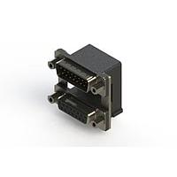 EDAC 663-015-364-009 ຕູ້ສະຫນອງ Dual Port D-Sub ມຸມຂວາ ຕູ້ສະຫນອງ Dual Port D-Sub