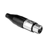 Amphenol Audio AC3F-AU ຕູກເຊື່ອມສາຍສາຍ 3 ໂພນ XLR ຕູກເຊື່ອມສາຍສາຍຍິງ ຄຳປະດັບທອງ ຕິດຕາມລູກສອນ ສີນິເຄວລສົດ