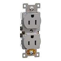 Square D SQR42101GY ປຸ່ມອອກສອງທາງ TR 15A DUPLEX OUTLET RESI GY