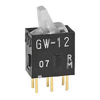 NKK Switches GW12LJPCF ປຸ່ມສະຫນອງ Paddle Switches SPDT ON-ON 0.4VA ແດງ/ຂຽວ STRAIGHT PC