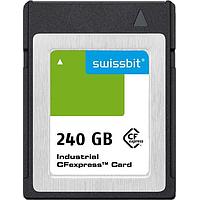 Swissbit SG2000CE240GI-1TB2-1DB-STD ບັດຈຳຫຼັກອຸດສາຫະກຳ CFexpress Card, G2000, 240 GB, 3D TLC Flash, -40C ຫາ +85C