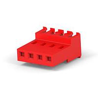 AMP Connectors - TE Connectivity 3-640606-4 ການປະກອບ Receptacle FEED THRU ບໍ່ມີ TAB 4P ແດງ 22 AWG