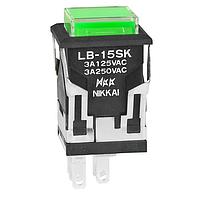 NKK Switches LB15SKW01-5F05-JF ປຸ່ມກົດສະຫນອງ SPDT ON-(ON) 5V ສີຂຽວ