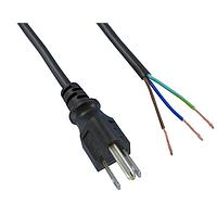 Qualtek Electronics 311275-01 ສາຍພະລັງງານບໍ່ມີປຸ່ມຮັບ 18AWG 3COND 12' ສີດຳ SJT