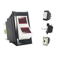 Carling Technologies LTILA516SBLRCNBL/125N ສະຫນັບສະຫນູນ Rocker Switches FULL SIZED ROCKER SWITCH ແສງສະຫວ່າງ SP ໃນຖານ DP, 10A 250VAC, 15A 125VAC, 3/4 HP 125-250VAC, 15A 15-28VDC, ແທບ .250, On-None-Off, ໜ້າສີ່ງມີຄວາມເຄັ່ງ/ນົບລອດ Gloss Actuator, ຕົວຄວບຄຸມສີດໍາ, ເລນສີແດງ, ຂາຍ Nylon ສີດໍາ, ແສງໄຟ 125 ໂວລຕ໌