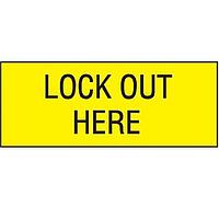 Panduit PVS0204C177Y ປ້າຍປະຕິບັດແລະປ້າຍສະແດງ Vinyl Adhesive Sign, 2.25"x4.50", 'Lock