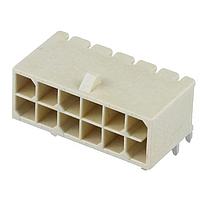 Molex 212528-1010 ພິບບີ Receptacle Versa Color RA Header Thru Hole Dual Row 10 Ckts Matte (Sn) GloWire Nat