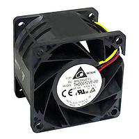 Delta Electronics, Inc. THD0612VE-00 ພັດ DC DC Fan, 60x60x38mm, 12VDC, 80.54CFM, 34.8W, 66dBA, , Ball, 4-Leads, Tach/PWM