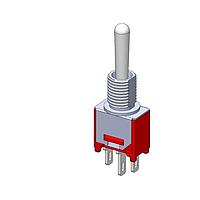 Mountain Switch 108-2MS3T1B1M1QE-EVX ສະຫນັບສະຫນູນ Toggle Switch SPDT ON-OFF-ON SOLDR