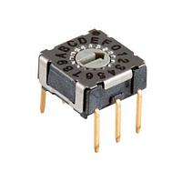 Same Sky (formerly CUI Devices) RDS-16S-7229-S-D ສະວິດດິບ DIP Switches Rotary DIP Switch, 7.2 x 7.2 x 2.9 mm, slotted spindle actuator, 16 pos, TH