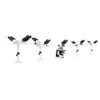 Meiji Techno MT-60/TH-9 ເຄື່ອງມອງຂະໜາດສູງຊີວະວິທະຍາປະກອບແບບສະແດງແສງສະອາດມີຫົວມອງເກົ້າຫົວ (4X, 10X, 40X, 100X oil)