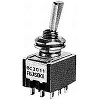 Nidec Components 8C3011-Z ສະຫນັບສະຫນູນສູງ ສະຫນັບສະຫນູນຂະໜາດນ້ອຍ Toggle Switch 3PDT, ON-ON, 11.4mm flatted toggle, 1/4"-40 threaded bushing, solder lug terminals, 6A @ 125V AC