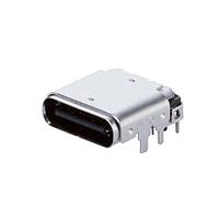 Same Sky (formerly CUI Devices) UJ32-C-H-G-DSMT-P24-TR USB ປະເພດ C Type C, 3.2, ຢູ່ຮອງ, ກະທົບທອງ 3u, ທ້າຍຕິດພື້ນສອງດ້ານ, 24 ຂາ, T&R