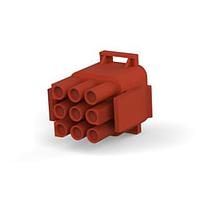 AMP Connectors - TE Connectivity 1-480706-1 ຕູ້ແບັດເຕີຣີ & ປະຕູກເຊື່ອມ PLUG HOUSE 9 POS BROWN UL94V-2