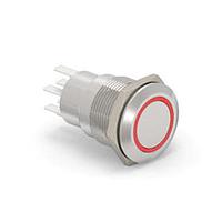 Alcoswitch - TE Connectivity 6-2213764-7 ປຸ່ມກົດສະຫນອງ AV19 DPL 5A FIX RING LED ແດງ 24V