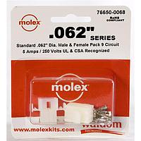 Molex 76650-0068 ຊຸດຕິດຕໍ່ .062 ຊຸດຕິດຕໍ່ Pnl Mnt Plug Recp 9P
