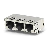 AMP Connectors - TE Connectivity 1761825-1 ຕູ້ເຊື່ອມຕໍ່ຮູບແບບ Modular / ຕູ້ເຊື່ອມຕໍ່ Ethernet 8P, MJ, R/A, 1X3 SHLD PCB PNL GNDS