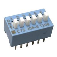CTS Electronic Components 206-6ES ສະຫນາມສະລັບ DIP 6 ສ່ວນສະລັບ SPST