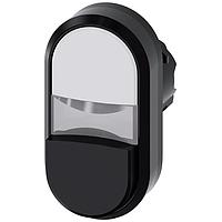 SIEMENS A6X30137711 ປຸ່ມກົດແບບແກ້ວ/ຍູ່ສູງ ສອງປຸ່ມສອງດ້ານສະແດງແສງ. ຂາວ. ດຳ