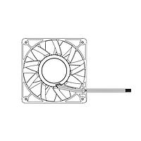 Delta Electronics, Inc. PFC1224DE-F00 ພັນຫລັງທູບແອັກຊຽວ Tubeaxial, 120x38mm, 24VDC, Ball, 4-Lead Wires, Lock Rotor Sensor, Tach, PWM