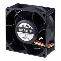 Sanyo Denki 9HVA0848P1G6011 ພັນລະຫັດ Axial DC Axial Fan, 80x80x38mm, 48VDC, 1250Pa, 4x Wire, Ribless, Tach/ PWM Closed Loop