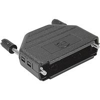 HARTING 09670250424 ຊິ້ນສ່ວນຫຼັງສອງຊິ້ນ 25P D-SUB BACKSHELL ພລາສຕິກສີດຳ